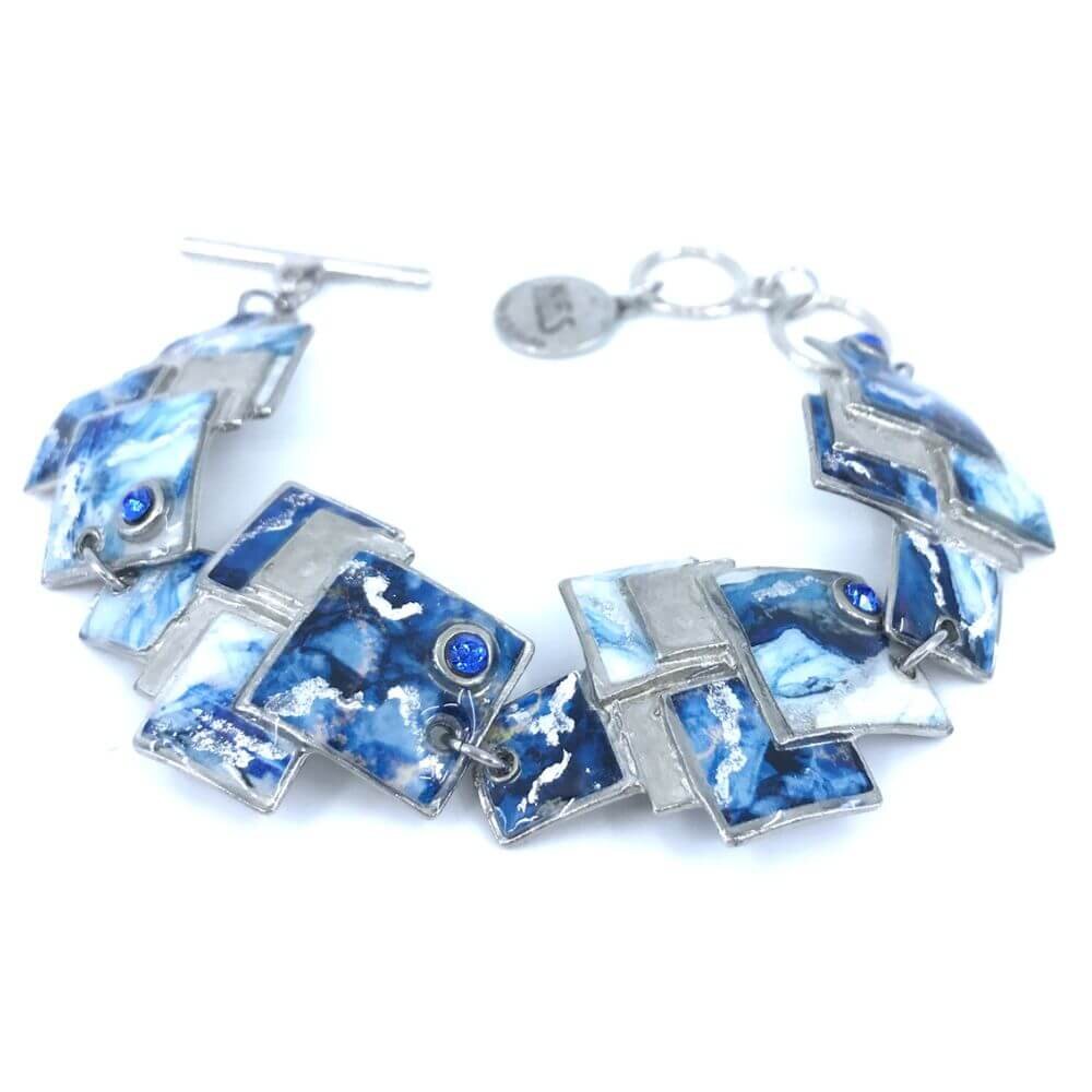 Bracelet classique bleu et argent
