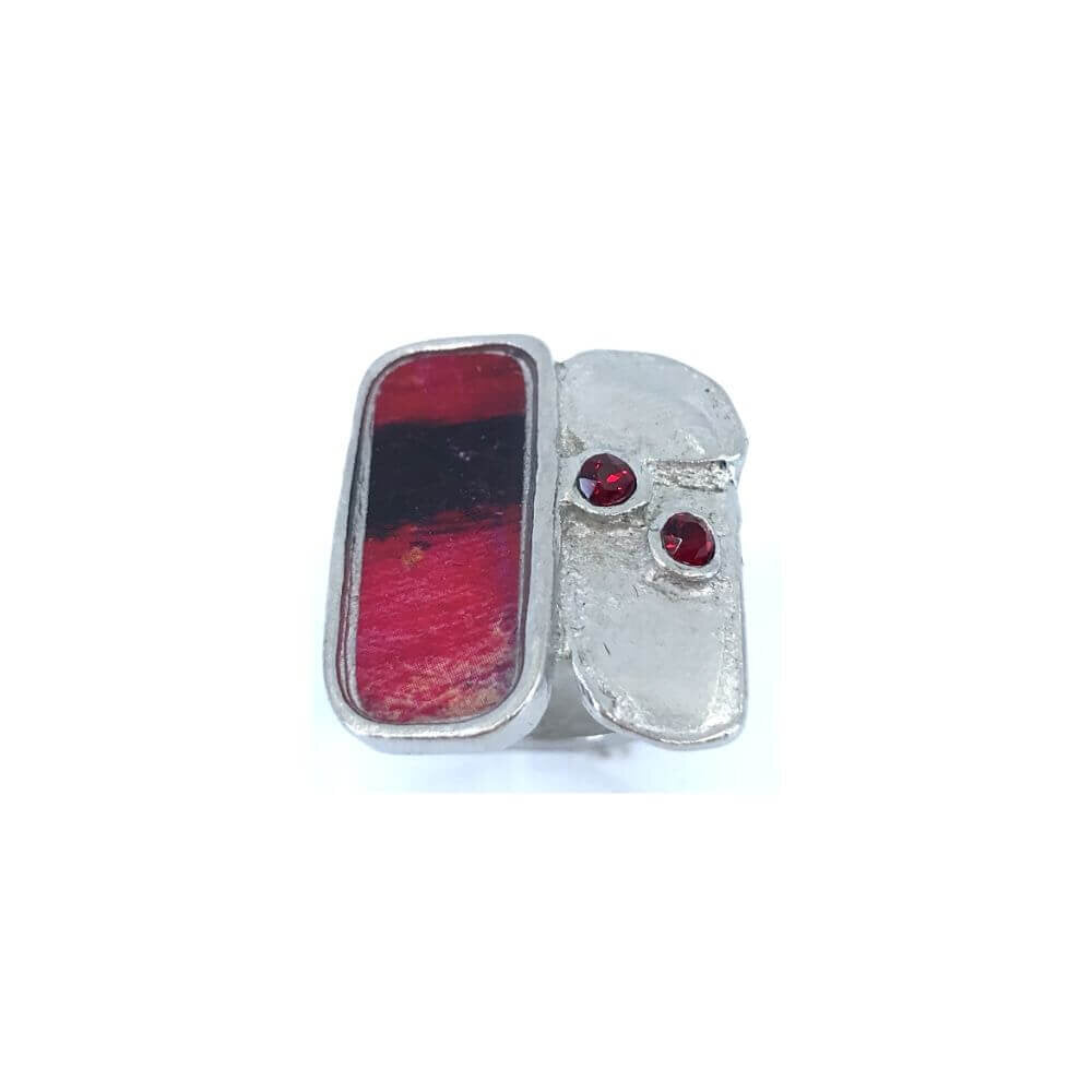 Bague satellite rouge