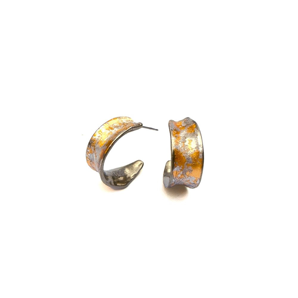 Boucles d'oreilles Éléanor safari cuivre et argent