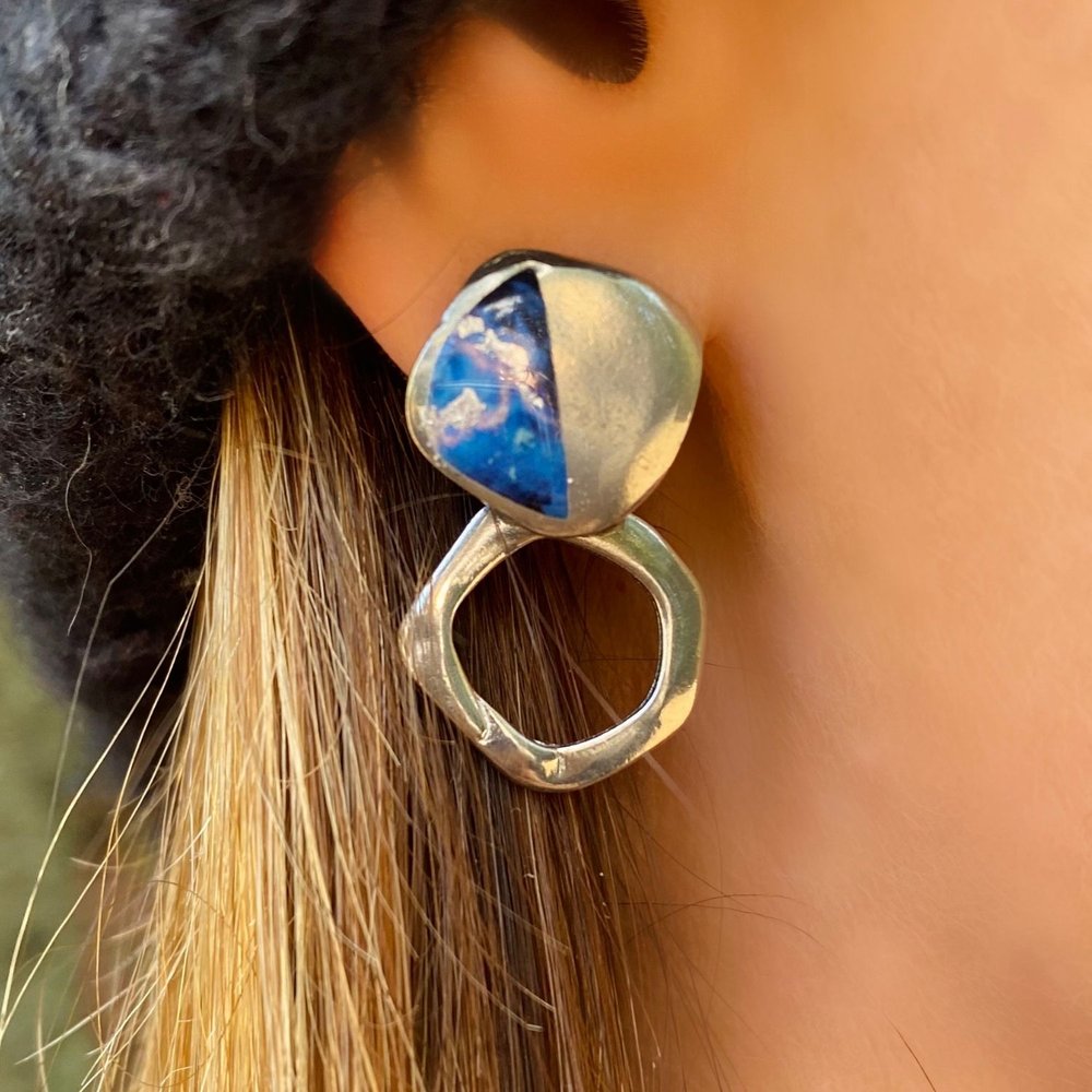Boucles d'oreilles Juliette bleu