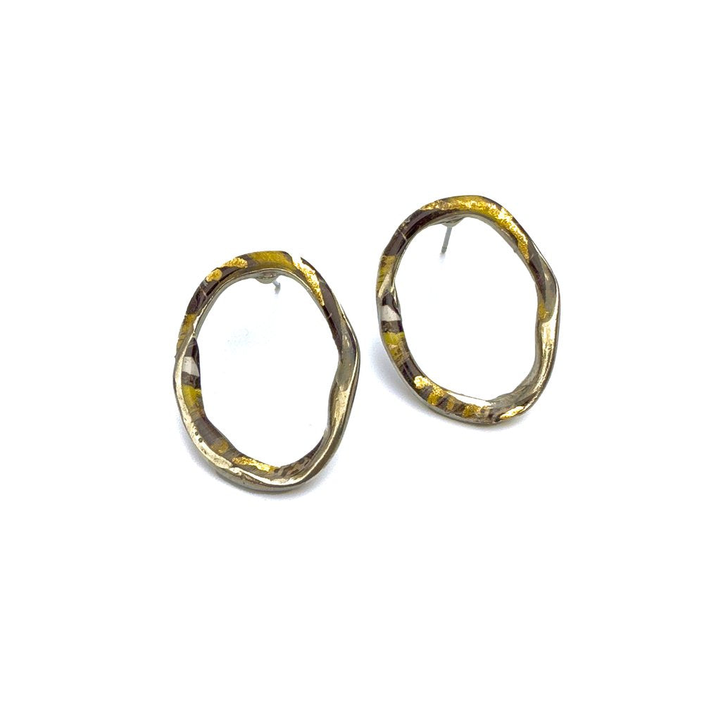 Boucles d'oreilles Mélia noires et or