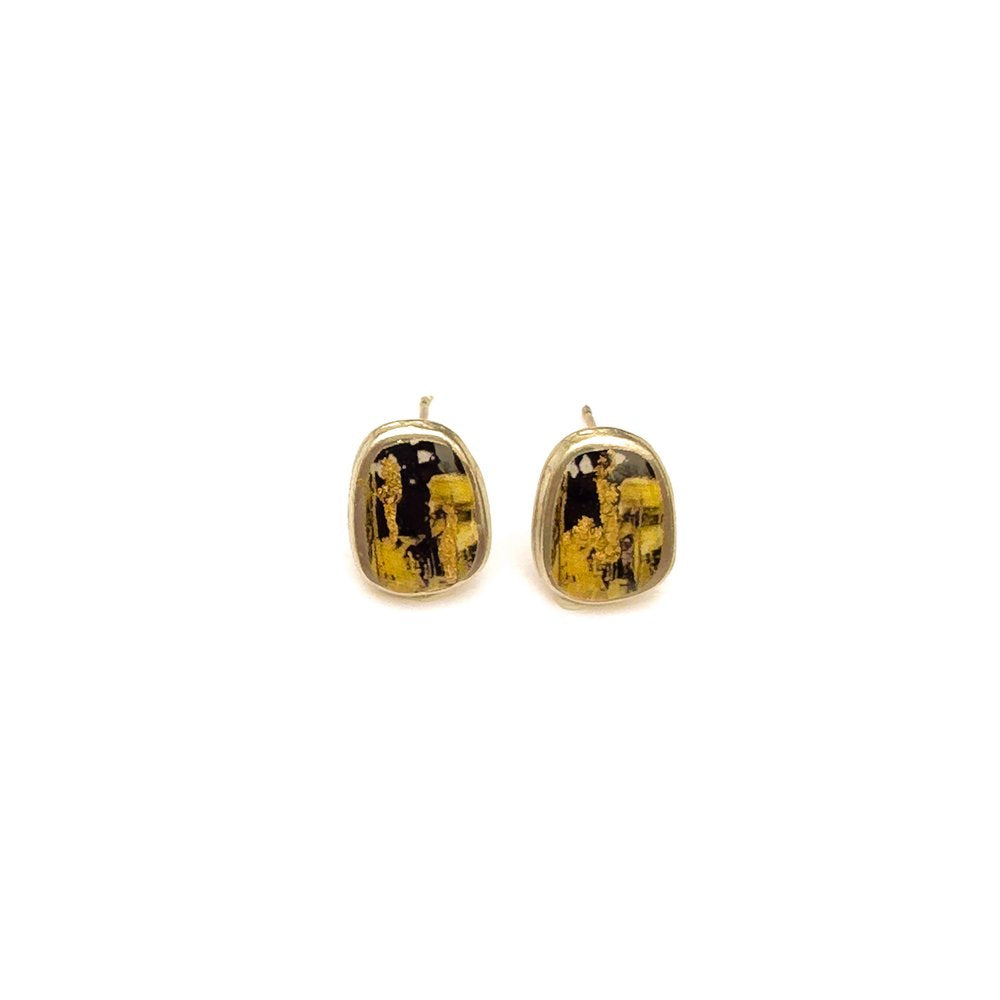 Boucles d'oreilles Mindy noires et or
