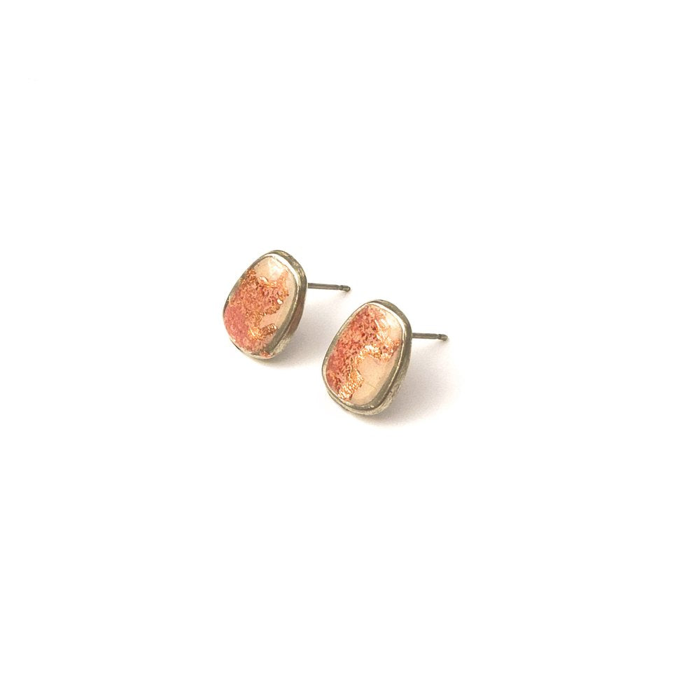 Boucles d'oreilles Mindy or rose et cuivre