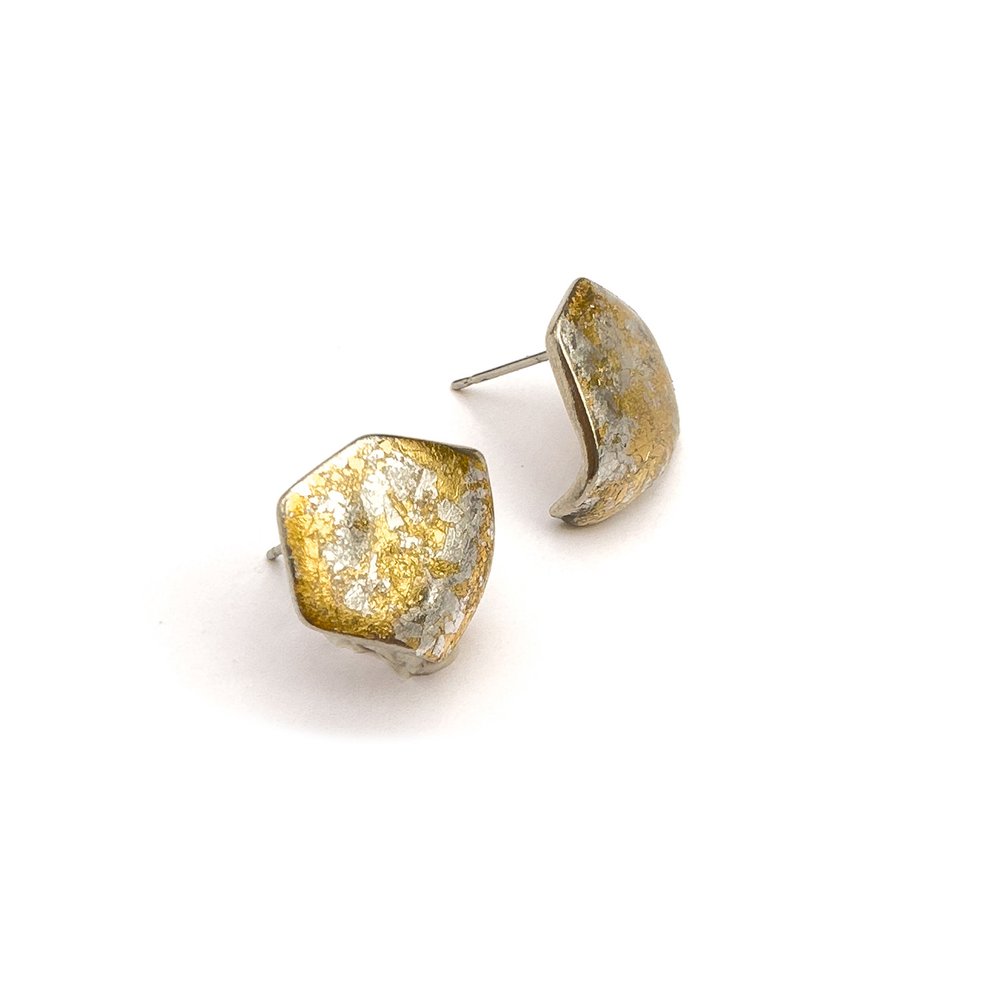 Boucles d'oreilles Nina safari or et argent