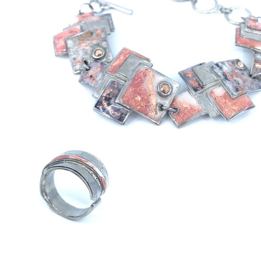 Bracelet en étain or rose