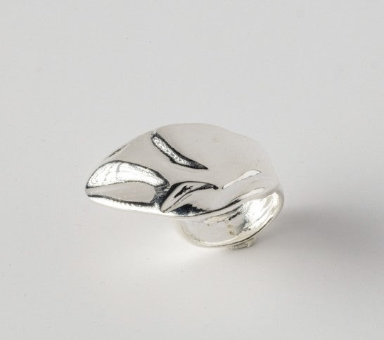 Bague Nature plaquée argent – Bague feuille organique ajustable