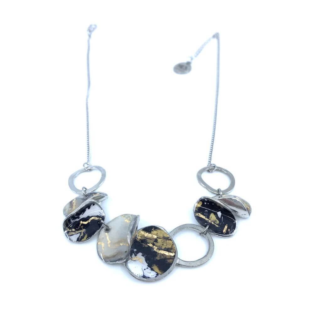 Collier bloom noir et or