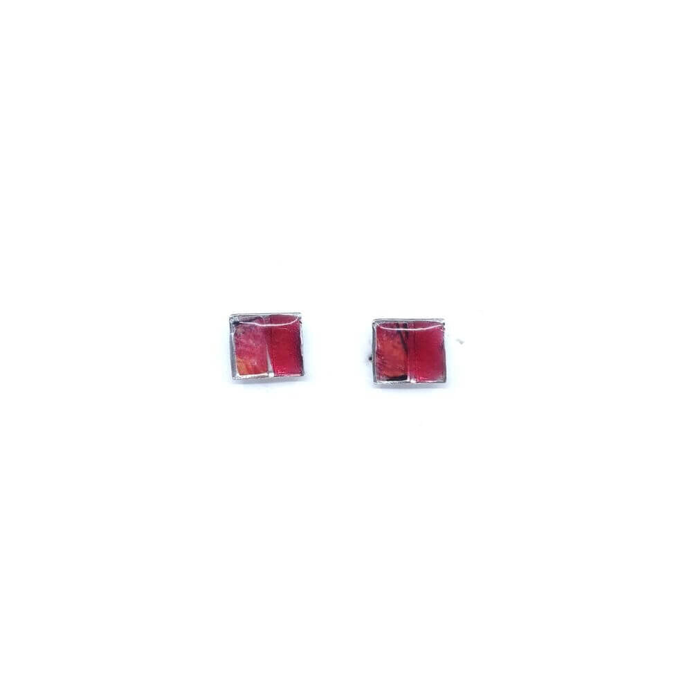 EA162-Boucles d'oreilles à porter de 2 façons-rouge