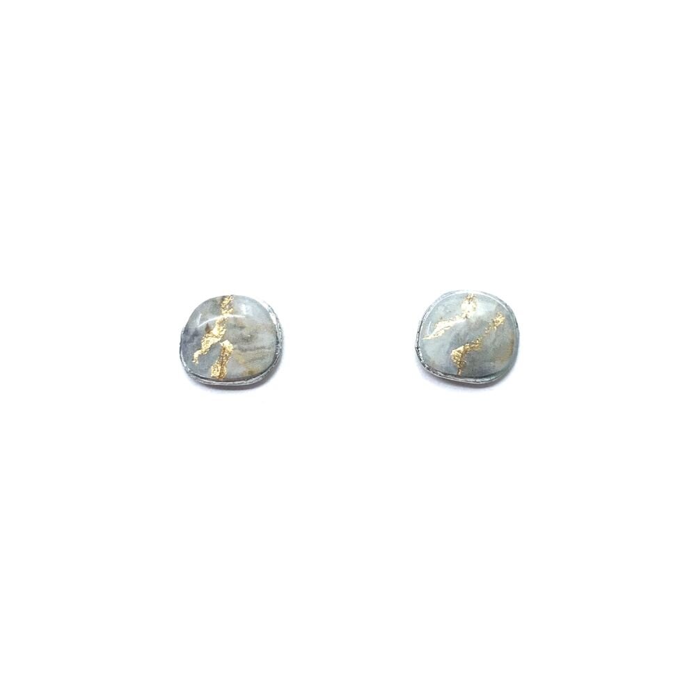EA164-Boucles d'oreilles Bloom à porter de 2 façons-noir et or