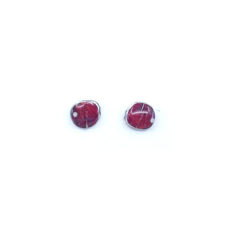 EA164-Boucles d'oreilles Bloom à porter de 2 façons-rouge
