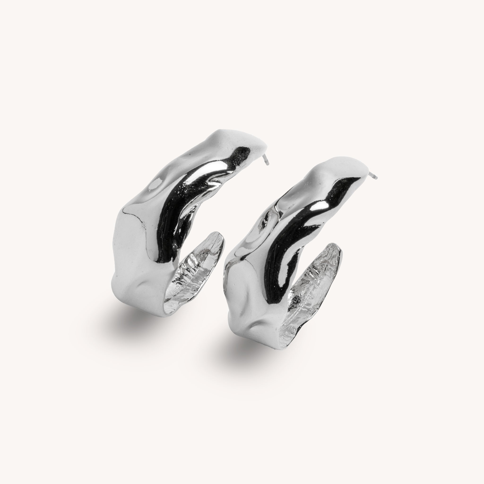Charlotte large silver-plated hoop earrings