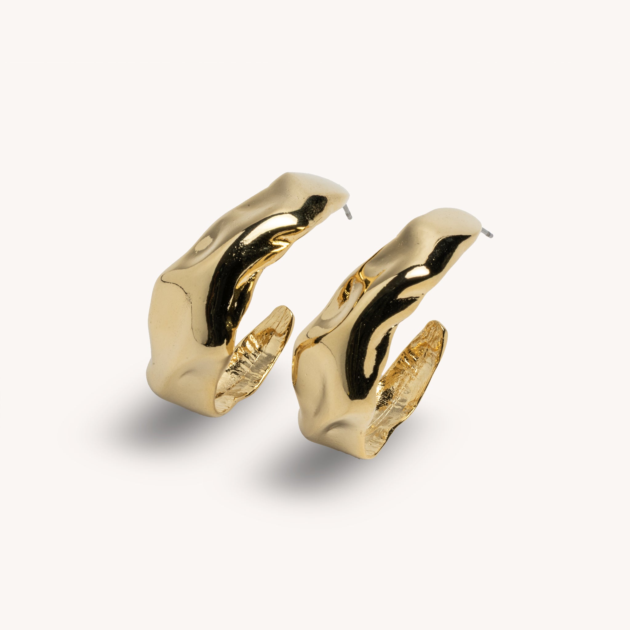 Large 14K gold plated Charlotte hoop earrings