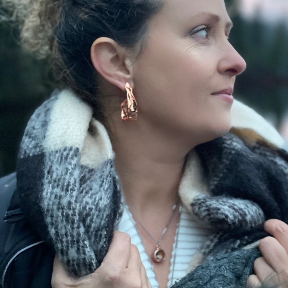 Boucles d'oreilles Mel.B en étain plaquées cuivre