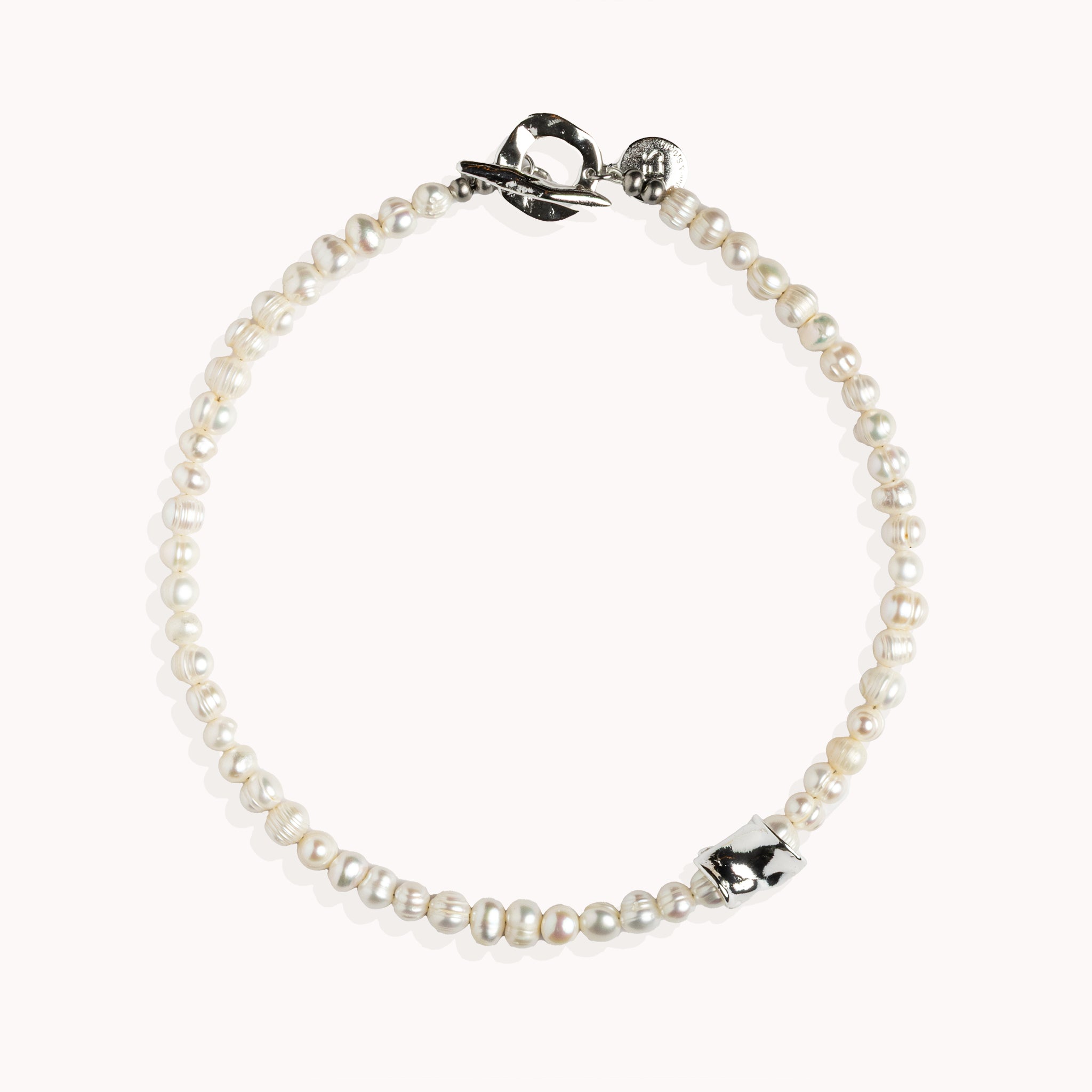La Perla White Pearl Silver-Plated Necklace – Contemporary Pearl Necklace