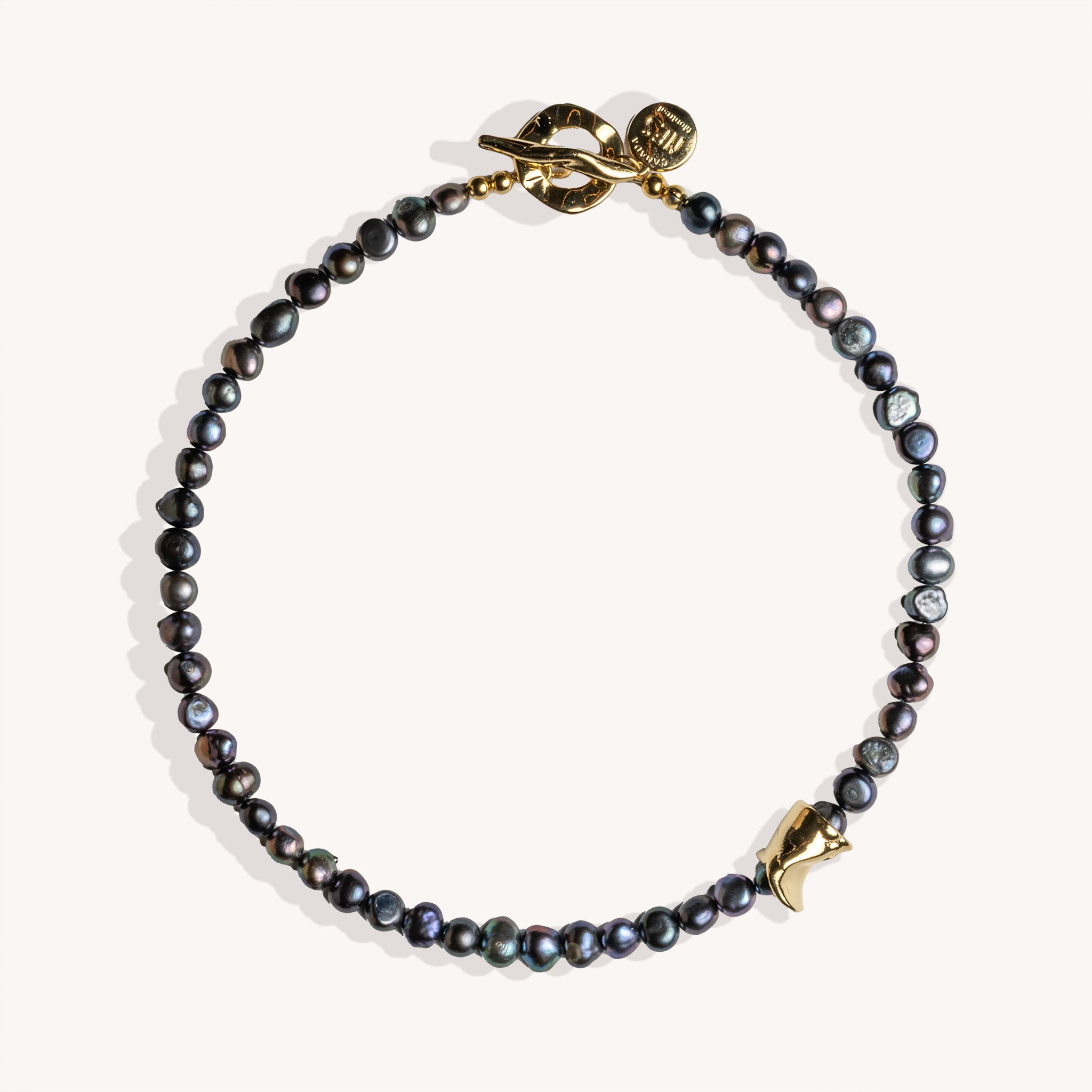 La Perla 14K Gold Plated Black Pearl Necklace – Bold Pearl Necklace