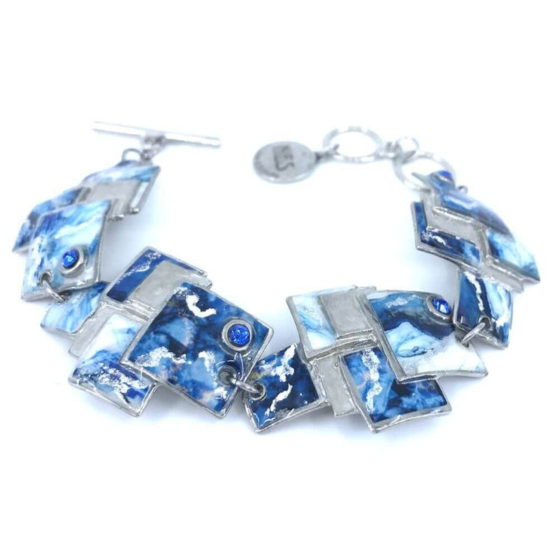 Bracelet classique bleu et argent