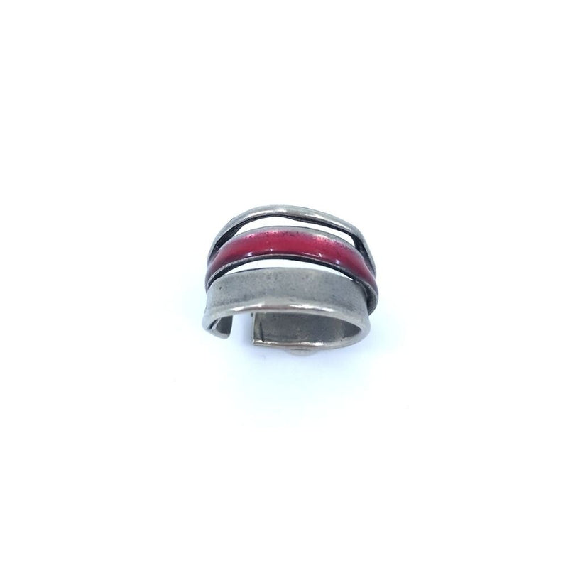 Bague ajustable rouge