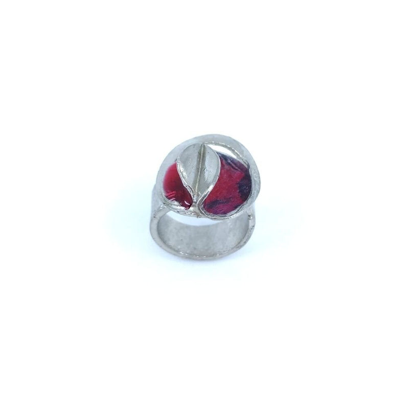 Bague bloom double rouge