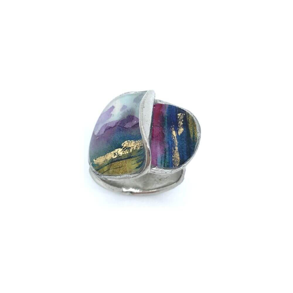 Bague bloom violet et or