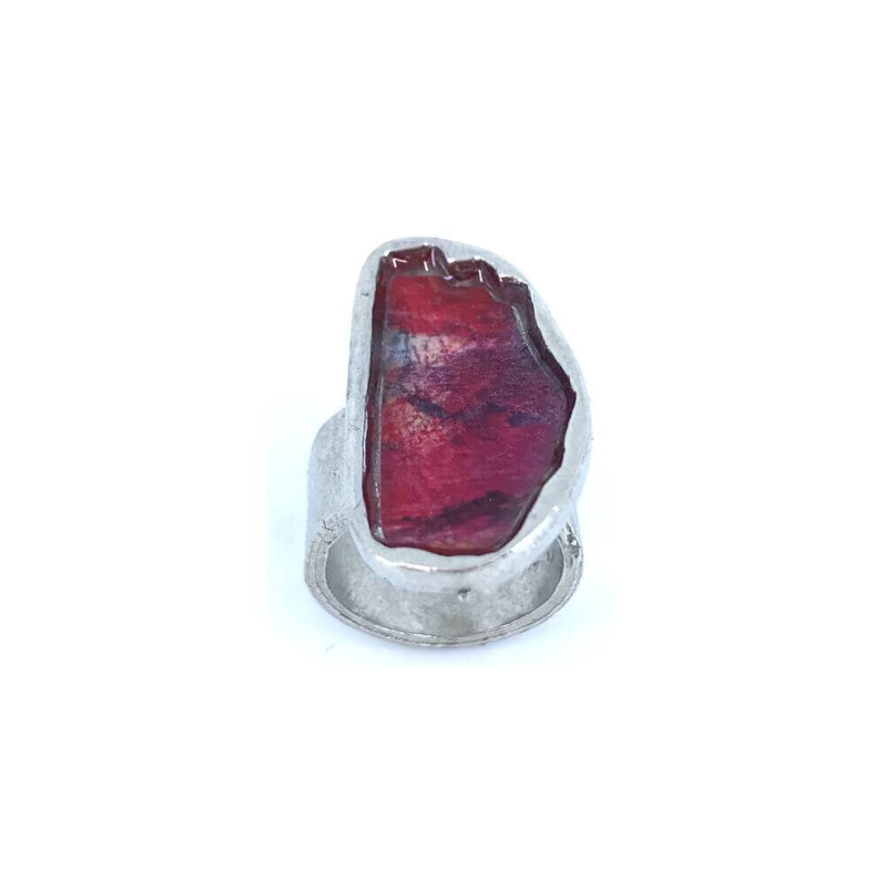 Bague galet de rivière red