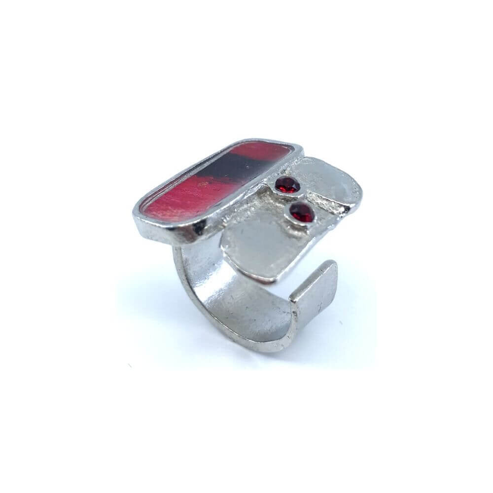 Bague satellite rouge