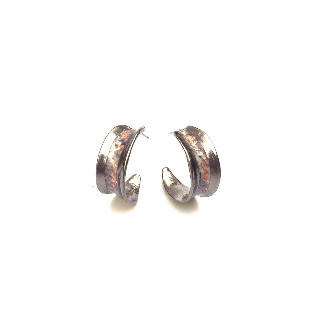 Boucles d'oreilles Éléanor or rose et cuivre
