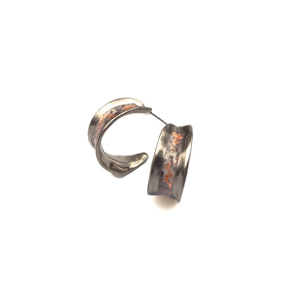 Boucles d'oreilles Éléanor or rose et cuivre
