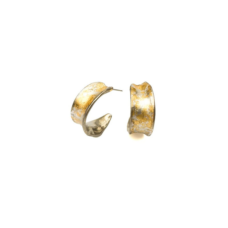 Boucles d'oreilles Éléanor safari or et argent