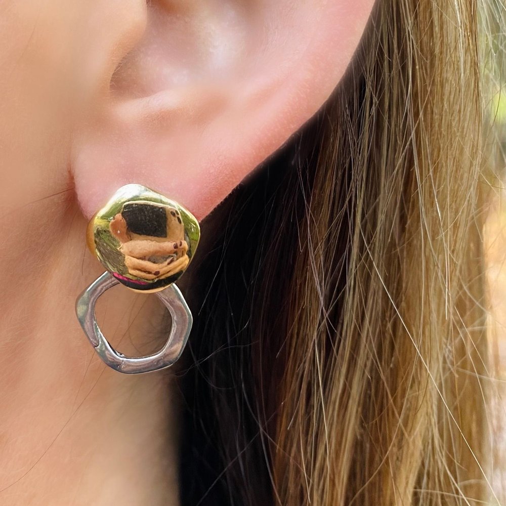 Boucles d'oreilles Juliette or - à porter de 2 façons