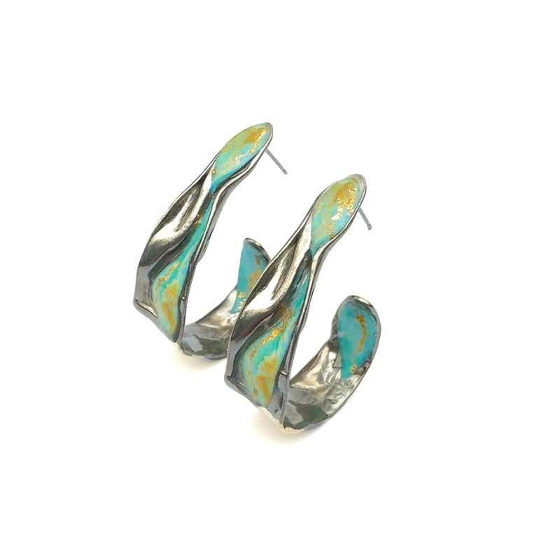 Mel.B aqua and gold earrings