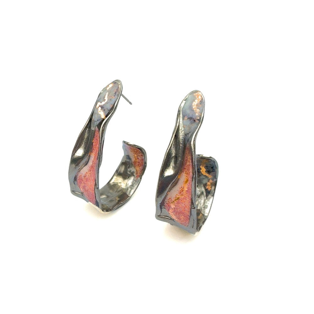 Boucles d'oreilles Mel.B or rose et cuivre