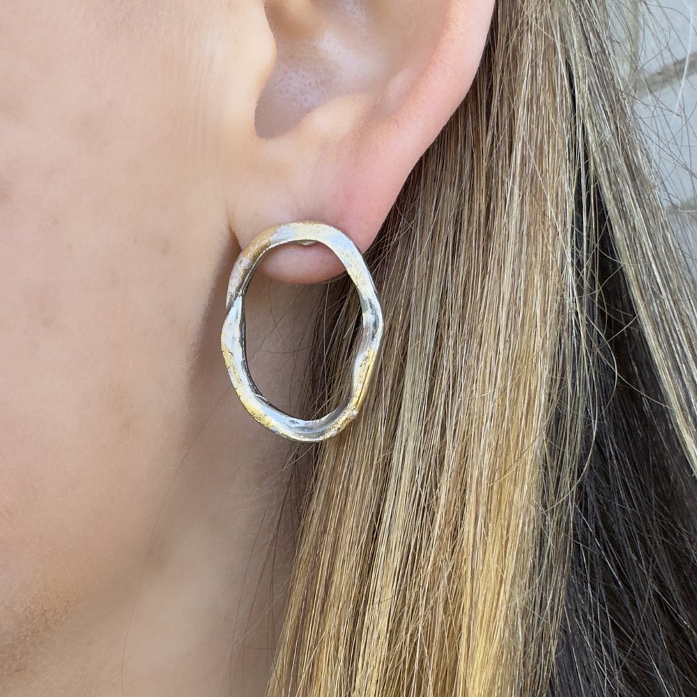 Boucles d'oreilles Mélia safari or et argent