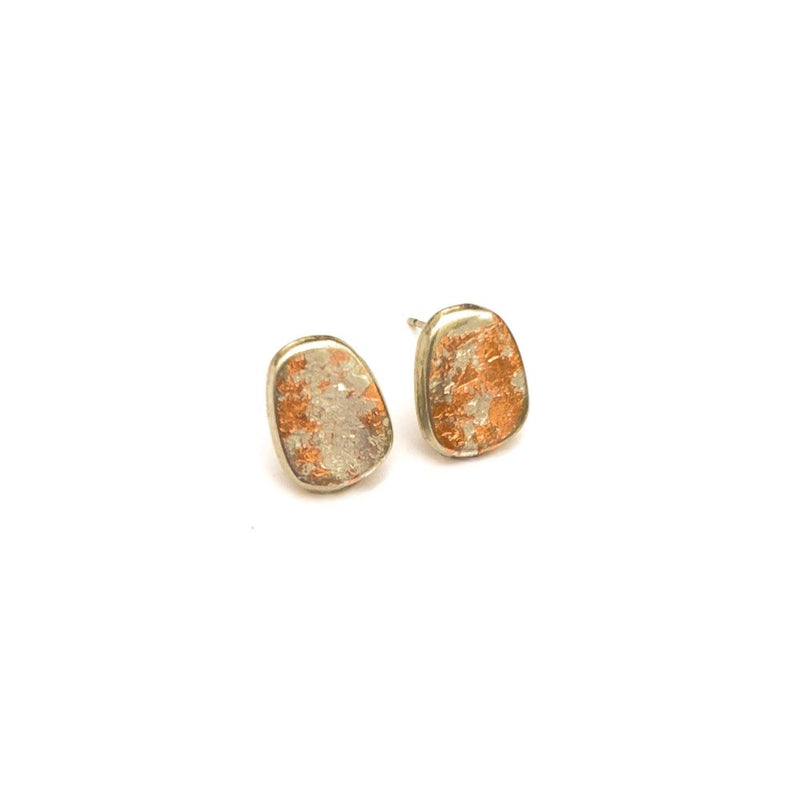 Boucles d'oreilles Mindy safari argent et cuivre