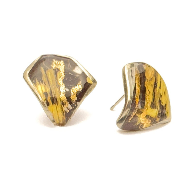 Boucles d'oreilles Nina noires et or