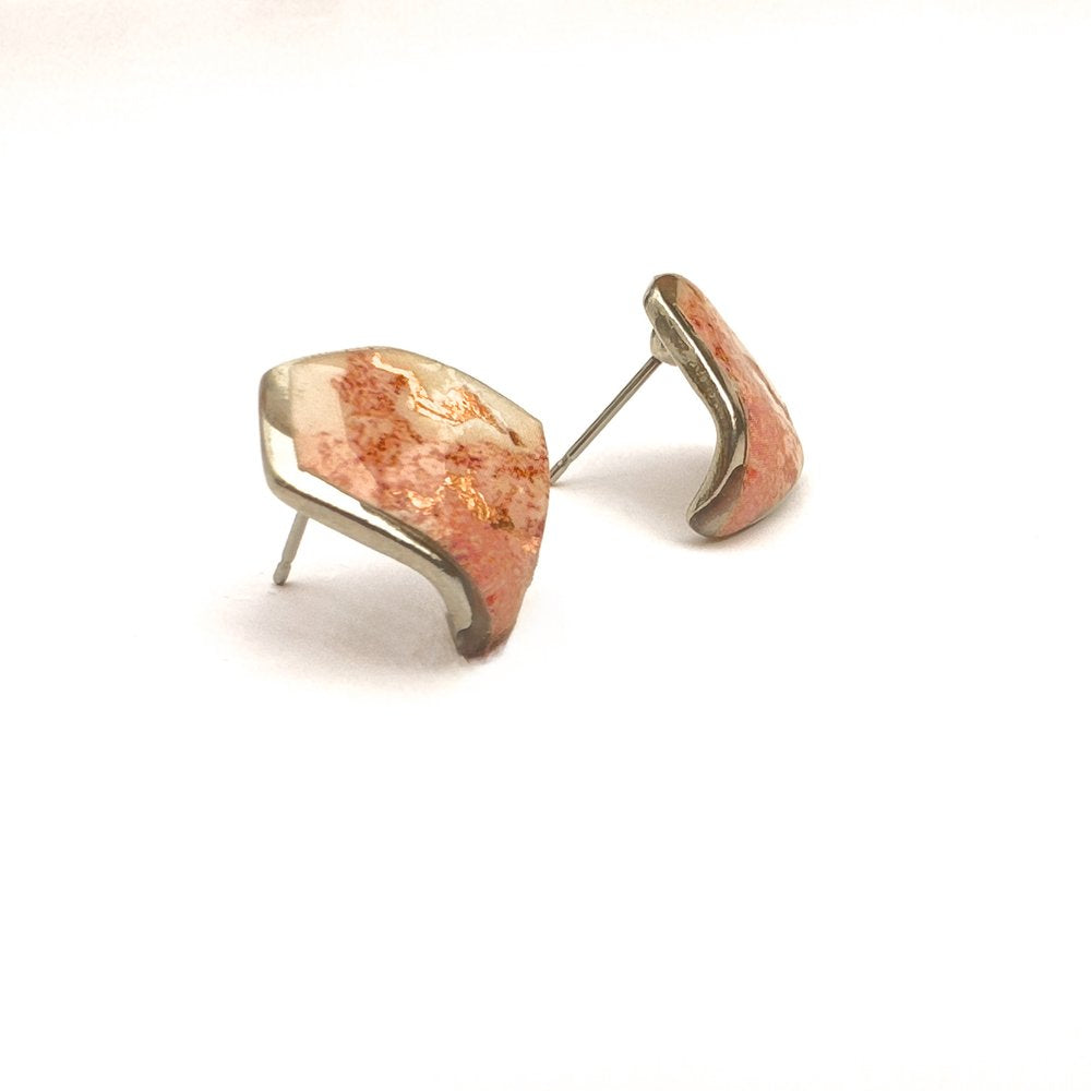 Boucles d'oreilles Nina or rose et cuivre