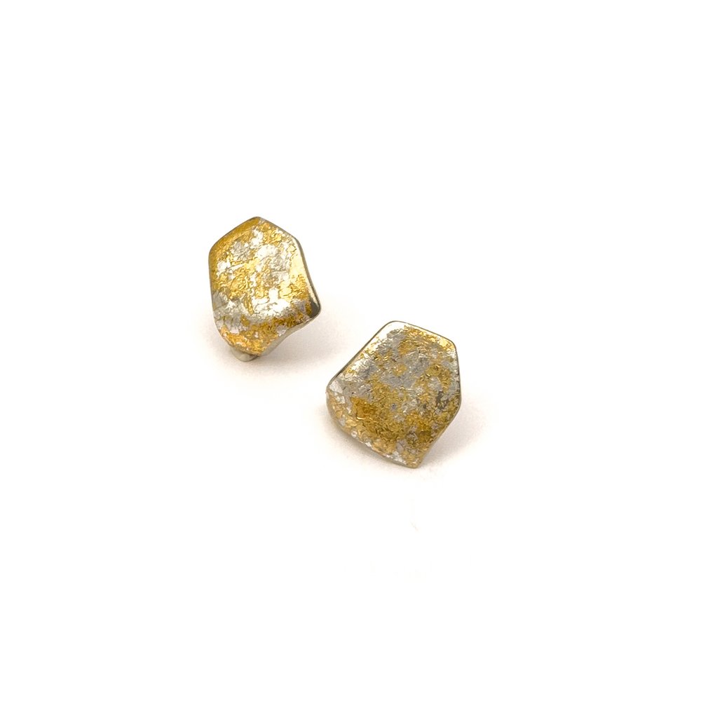 Boucles d'oreilles Nina safari or et argent
