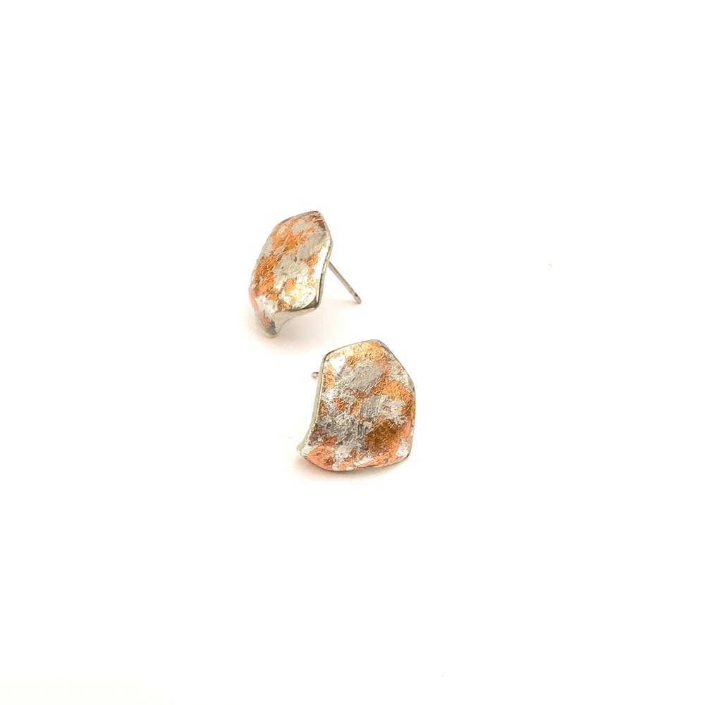 Boucles d'oreilles Nina safari or rose