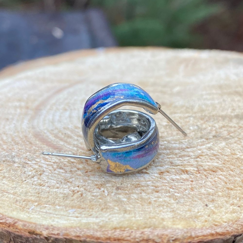 Boucles d'oreilles kayla violet, turquoise et o