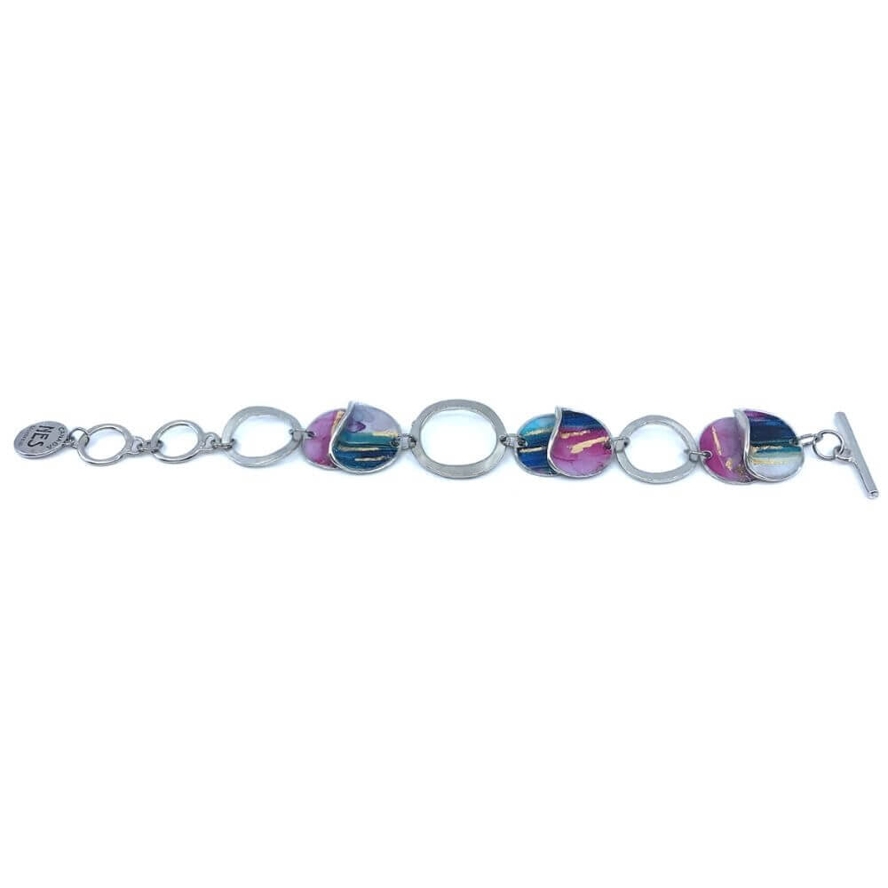 Bracelet rond en étain violet et or