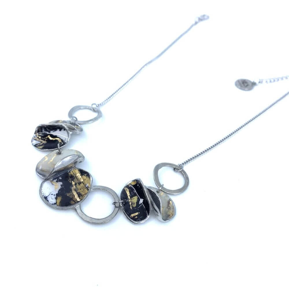 Collier bloom noir et or