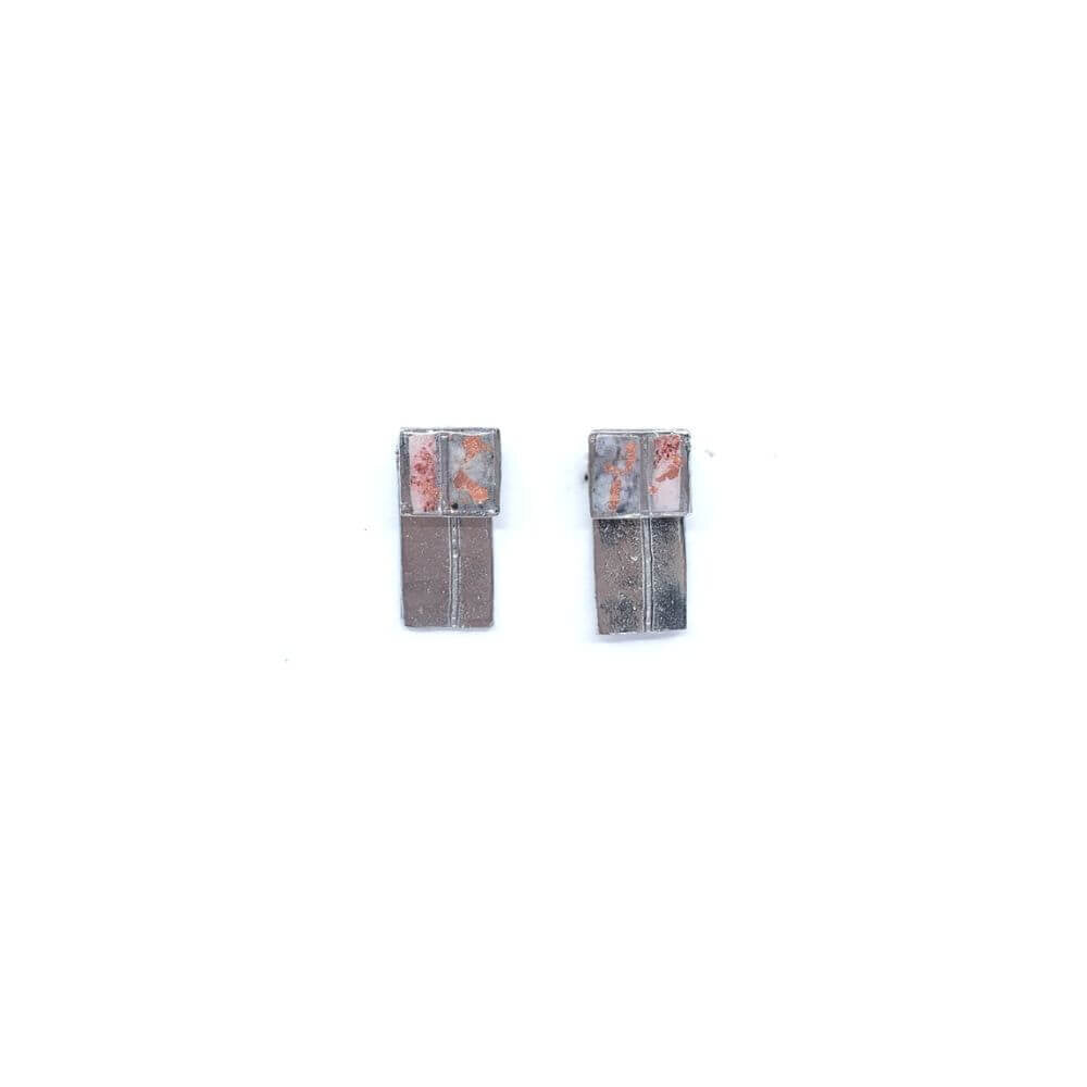 EA162-Boucles d'oreilles à porter de 2 façons-or rose