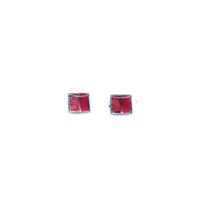 EA162-Boucles d'oreilles à porter de 2 façons-rouge
