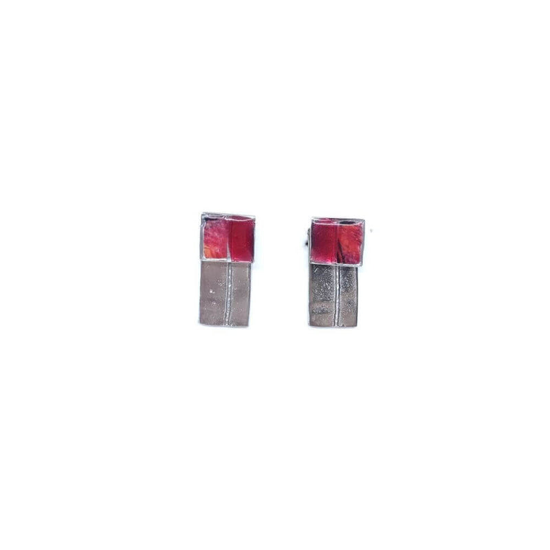 EA162-Boucles d'oreilles à porter de 2 façons-rouge
