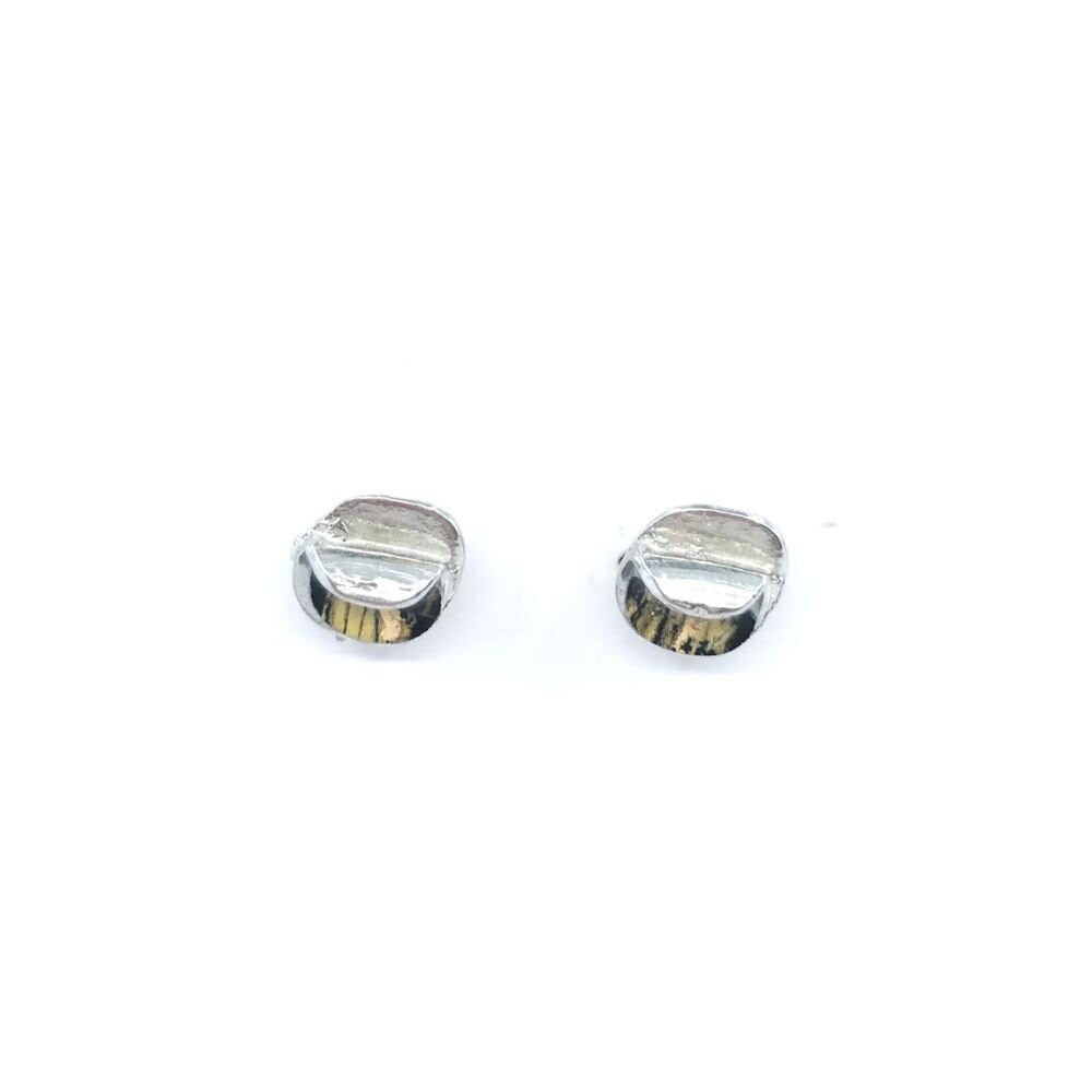 EA163-Boucles d'oreilles rondes à porter de 2 façons-noir et or