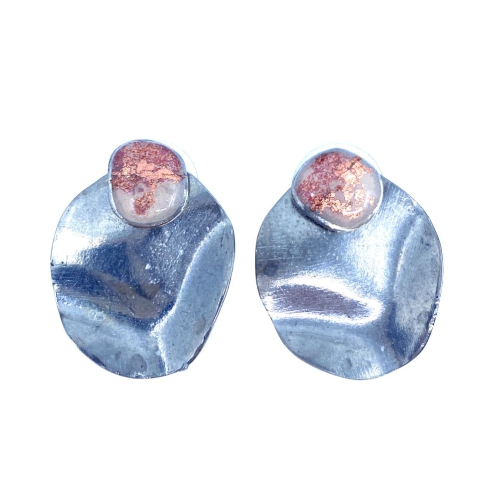 EA164-Boucles d'oreilles Bloom à porter de 2 façons-or rose