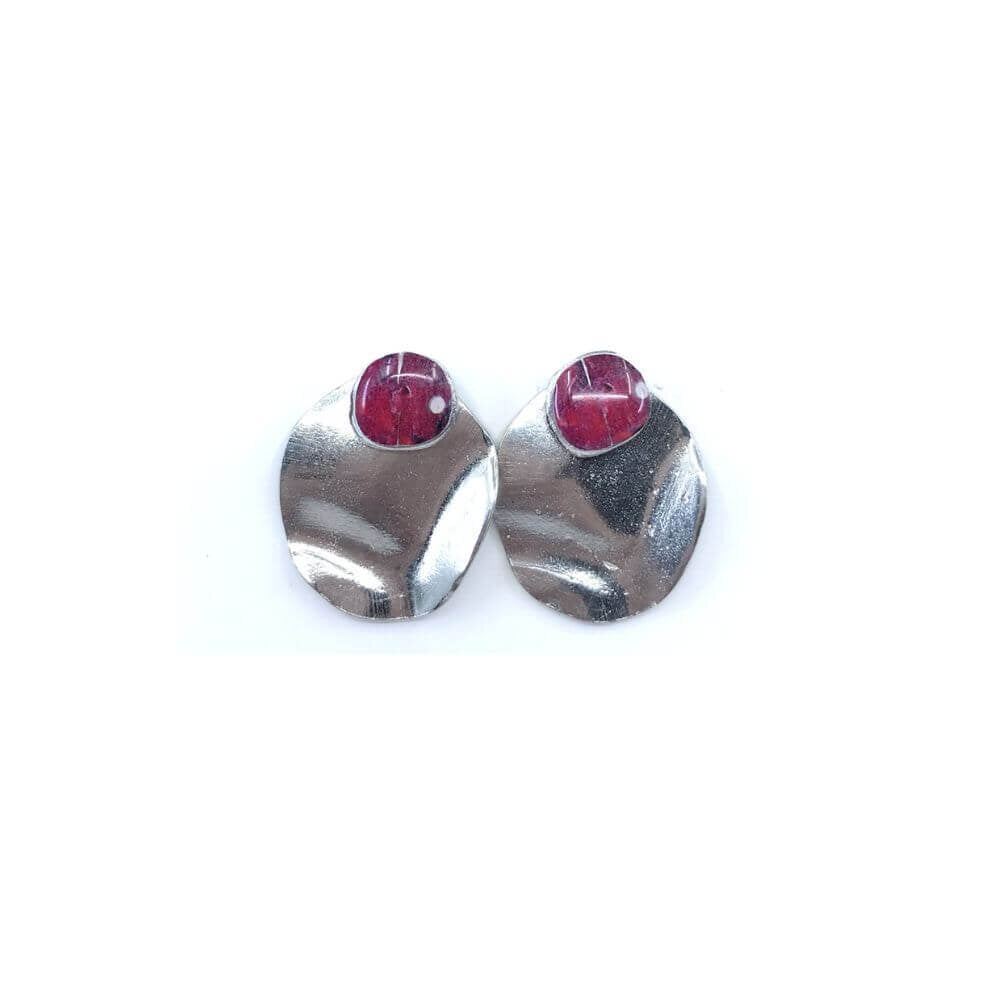 EA164-Boucles d'oreilles Bloom à porter de 2 façons-rouge