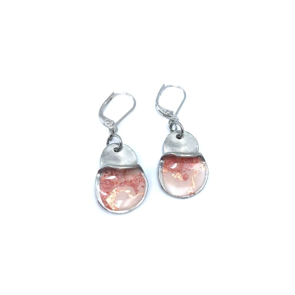 EA165-Boucles d'oreilles pendantes Bloom-or rose