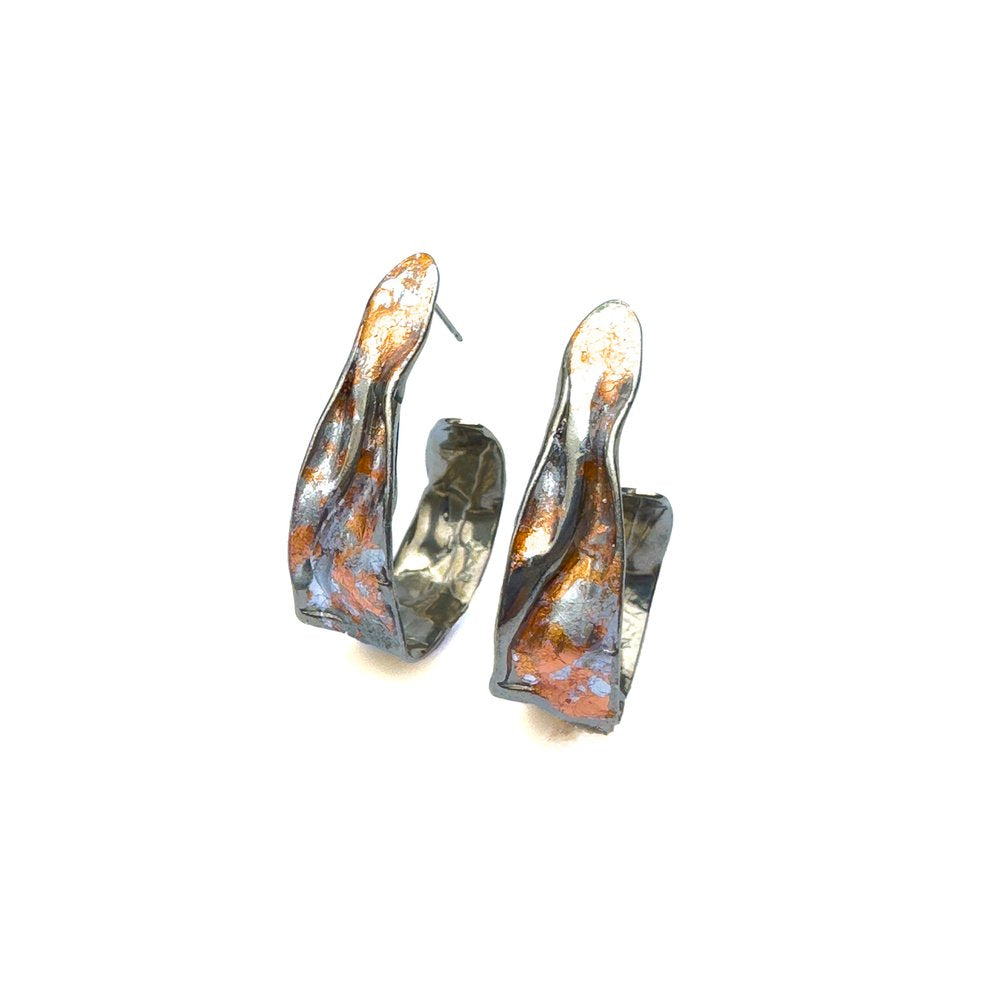 Boucles d'oreilles Mel.B safari argent et cuivre
