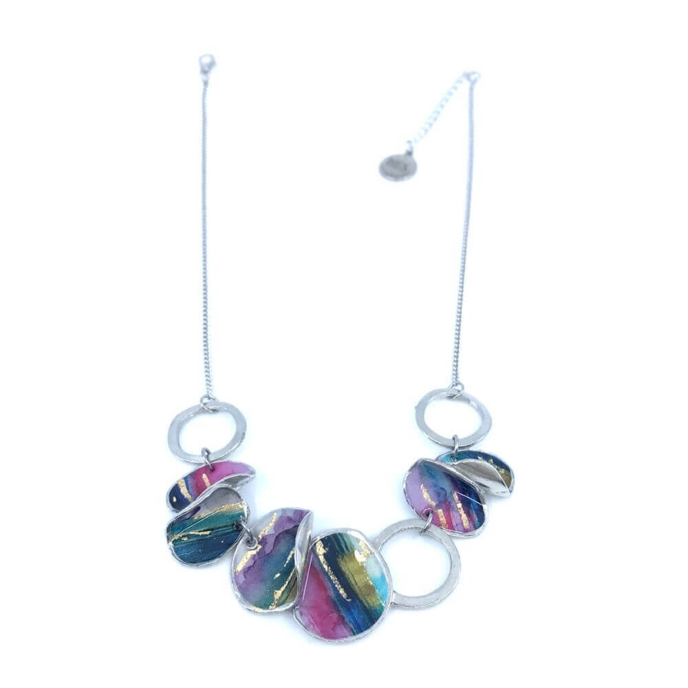 P212-Collier bloom violet et or
