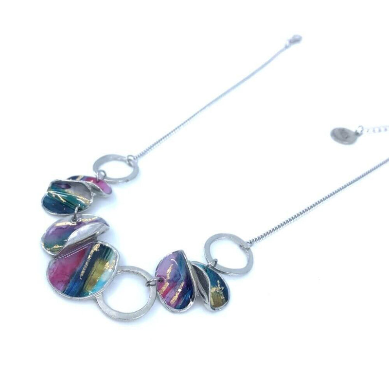P212-Collier bloom violet et or